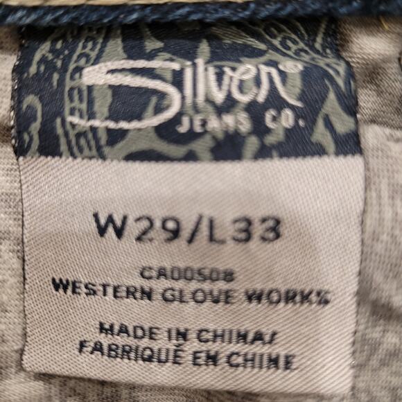 Silver Jeans Co Aiko Slim Boot Cut Low Rise Jeans 29X33 Actual: 31X31 Blue Bling - Picture 10 of 13